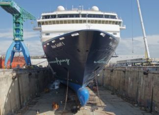 Frisch in den Frühling: Mein Schiff 1 für turnusmäßigen Routinecheck in der Werft