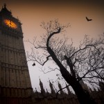 Spooky Big Ben with bats