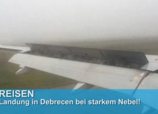 Hier fliegen wir bei starkem Nebel nach Debrecen/Ungarn