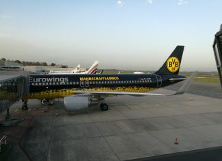 Ein Mannschafts-Airbus mit Mega-Internetleitung an Bord