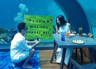 Heiratsantrag mal anders im Hurawalhi Island Resort / Malediven