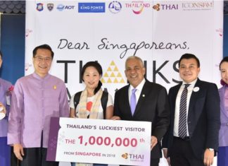 THAI begrüßt im Jahr 2018 den 1.000.000sten Passagier aus Singapur