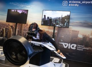 Neue Besucher-Attraktion am Flughafen Wien: Mit Birdly wie ein Vogel fliegen!