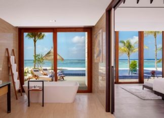 Das Radisson Blu Resort Maldives besticht durch organische Formen und klare Architektur