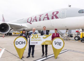 Qatar Airways feiert 20 Jahre Flugbetrieb am Flughafen Wien